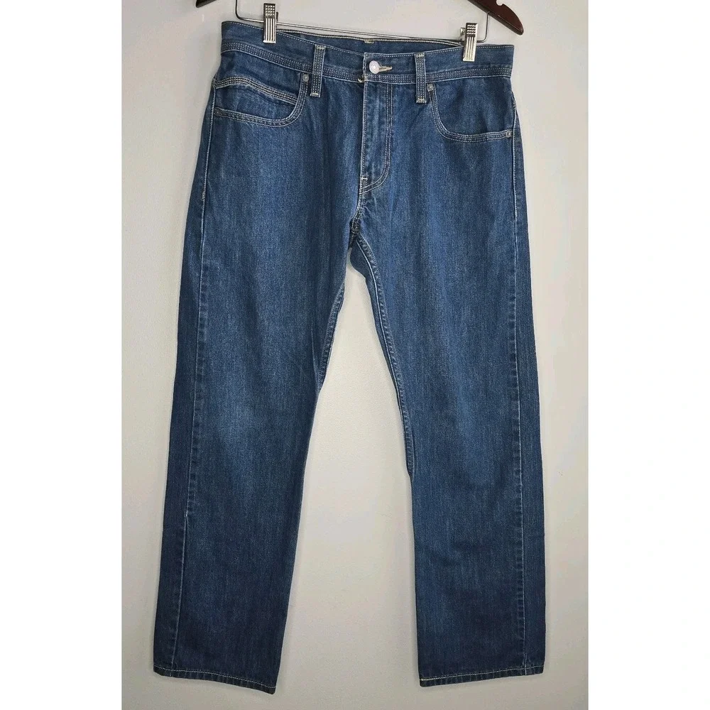 Levis 514 Jeans Men's Size 33x32 Blue Denim Black Label Zip Back Pockets‎ Rare